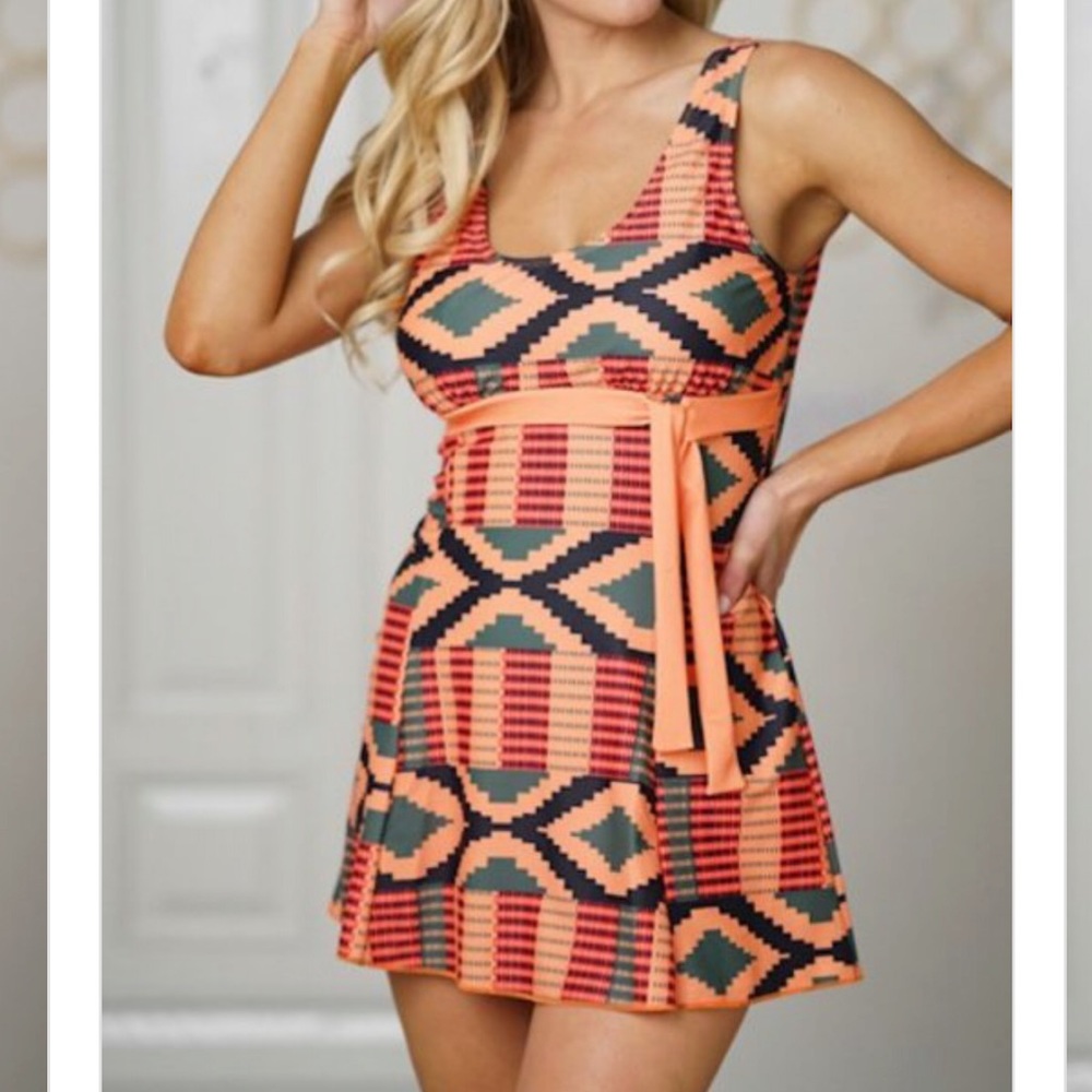 Curvy Aztec Print 2-piece Swim Suit